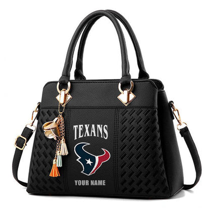 LIMITED EDITION - NEW CUSTOMIZED NFL15 HTT HOUSTON TEXANS HANDBAG IN MULTIPLE COLORS