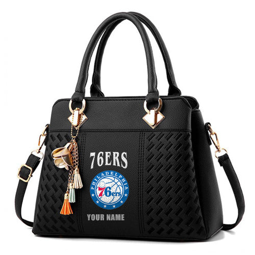 LIMITED EDITION - NEW CUSTOMIZED NBA26 P76 PHILADELPHIA 76ERS WOMEN'S HANDBAGS MULTICOLOR