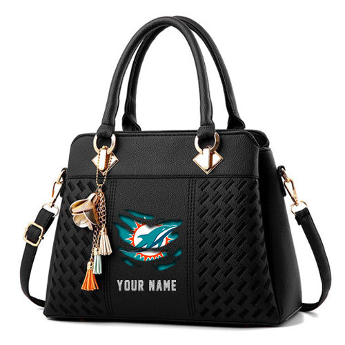LIMITED EDITION - NEW CUSTOMIZED NFL19 MDP MIAMI DOLPHINS HANDBAG IN MULTIPLE COLORS