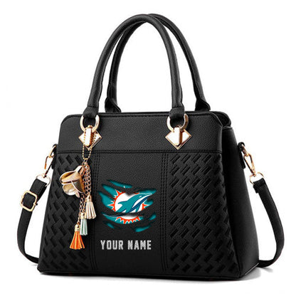 LIMITED EDITION - NEW CUSTOMIZED NFL19 MDP MIAMI DOLPHINS HANDBAG IN MULTIPLE COLORS