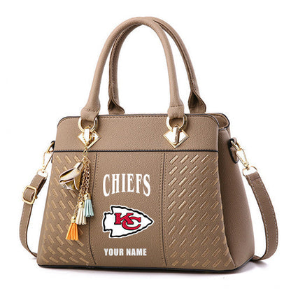 LIMITED EDITION - NEW CUSTOMIZED NFL01 KCC KANSAS CITY CHIEFS HANDBAG IN MULTIPLE COLORS