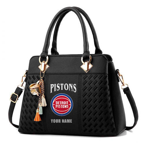 LIMITED EDITION - NEW CUSTOMIZED NBA14 DP DETROIT PISTONS WOMEN'S HANDBAGS MULTICOLOR