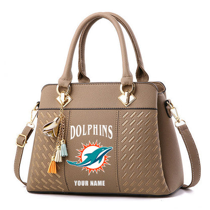 LIMITED EDITION - NEW CUSTOMIZED NFL19 MDP MIAMI DOLPHINS HANDBAG IN MULTIPLE COLORS