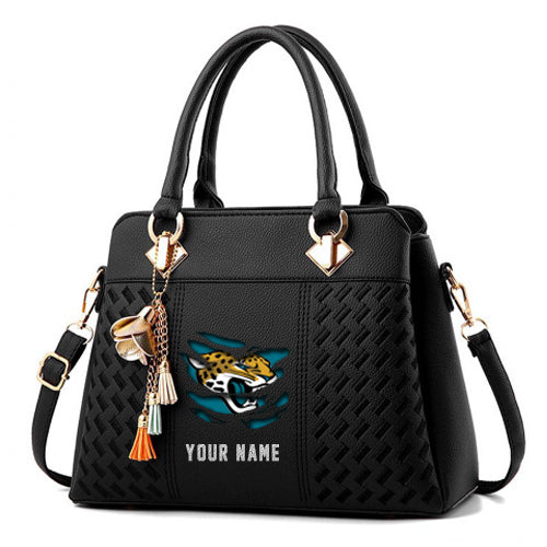 LIMITED EDITION - NEW CUSTOMIZED NFL30 JSJ JACKSONVILLE JAGUARS HANDBAG IN MULTIPLE COLORS