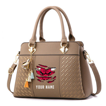 LIMITED EDITION - NEW CUSTOMIZED NBA19 CB CHICAGO BULLS WOMEN'S HANDBAGS MULTICOLOR