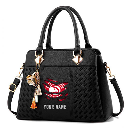 LIMITED EDITION - NEW CUSTOMIZED NBA17 AH ATLANTA HAWKS WOMEN'S HANDBAGS MULTICOLOR