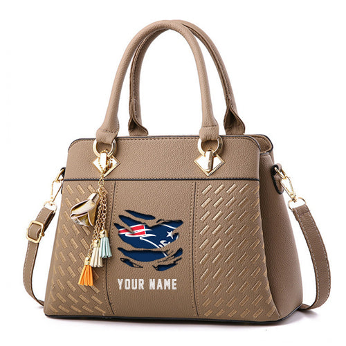 LIMITED EDITION - NEW CUSTOMIZED NFL27 NEP NEW ENGLAND PATRIOTS HANDBAG IN MULTIPLE COLORS