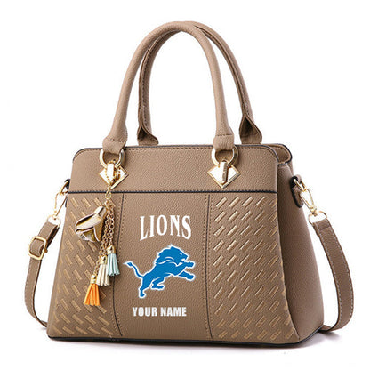 LIMITED EDITION - NEW CUSTOMIZED NFL04 DTL DETROIT LIONS HANDBAG IN MULTIPLE COLORS