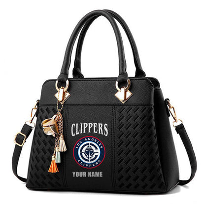 LIMITED EDITION - NEW CUSTOMIZED NBA10 LC LOS ANGELES CLIPPERS WOMEN'S HANDBAGS MULTICOLOR