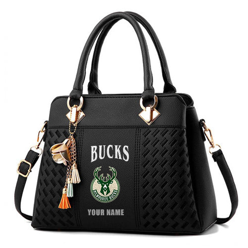 LIMITED EDITION - NEW CUSTOMIZED NBA11 MB MILWAUKEE BUCKS WOMEN'S HANDBAGS MULTICOLOR