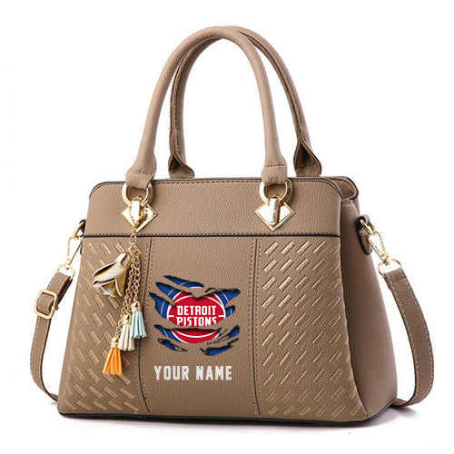 LIMITED EDITION - NEW CUSTOMIZED NBA14 DP DETROIT PISTONS WOMEN'S HANDBAGS MULTICOLOR
