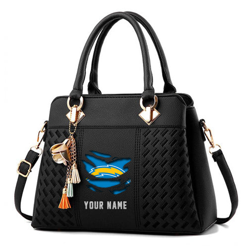 LIMITED EDITION - NEW CUSTOMIZED NFL09 LAC LOS ANGELES CHARGERS HANDBAG IN MULTIPLE COLORS