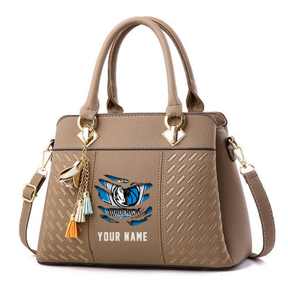 LIMITED EDITION - NEW CUSTOMIZED NBA18 DM DALLAS MAVERICKS WOMEN'S HANDBAGS MULTICOLOR