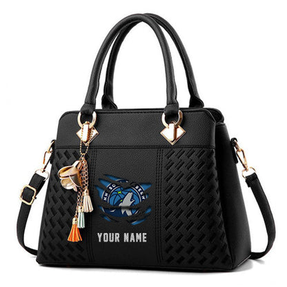 LIMITED EDITION - NEW CUSTOMIZED NBA05 MT MINNESOTA TIMBERWOLVES WOMEN'S HANDBAGS MULTICOLOR