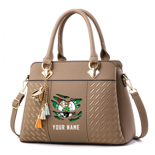 LIMITED EDITION - NEW CUSTOMIZED NBA03 BC BOSTON CELTICS WOMEN'S HANDBAGS MULTICOLOR