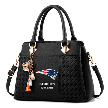 LIMITED EDITION - NEW CUSTOMIZED NFL27 NEP NEW ENGLAND PATRIOTS HANDBAG IN MULTIPLE COLORS