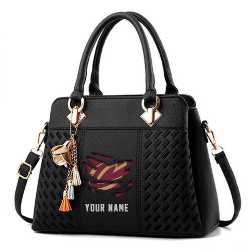 LIMITED EDITION - NEW CUSTOMIZED NBA02 CC CLEVELAND CAVALIERS WOMEN'S HANDBAGS MULTICOLOR