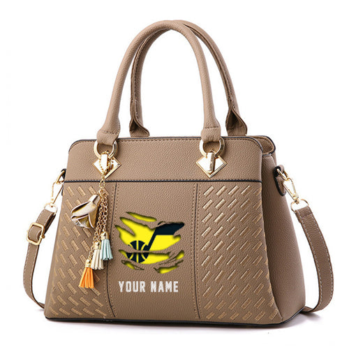 LIMITED EDITION - NEW CUSTOMIZED NBA29 UJ UTAH JAZZ WOMEN'S HANDBAGS MULTICOLOR
