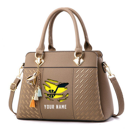 LIMITED EDITION - NEW CUSTOMIZED NBA29 UJ UTAH JAZZ WOMEN'S HANDBAGS MULTICOLOR