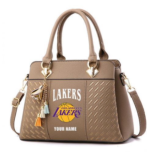 LIMITED EDITION - NEW CUSTOMIZED NBA09 LL LOS ANGELES LAKERS WOMEN'S HANDBAGS MULTICOLOR