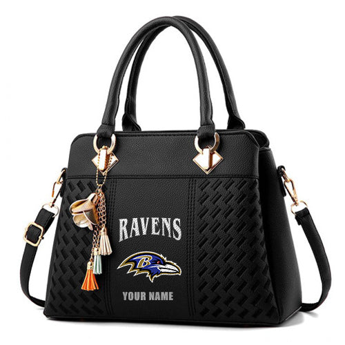 LIMITED EDITION - NEW CUSTOMIZED NFL28 BTR BALTIMORE RAVENS HANDBAG IN MULTIPLE COLORS