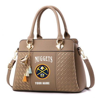 LIMITED EDITION - NEW CUSTOMIZED NBA08 DN DENVER NUGGETS WOMEN'S HANDBAGS MULTICOLOR
