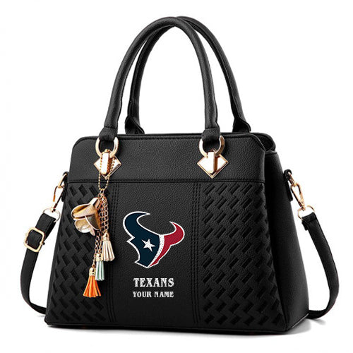 LIMITED EDITION - NEW CUSTOMIZED NFL15 HTT HOUSTON TEXANS HANDBAG IN MULTIPLE COLORS