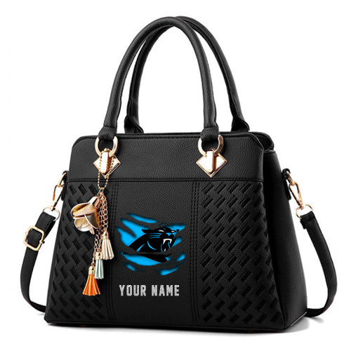 LIMITED EDITION - NEW CUSTOMIZED NFL23 CLP CAROLINA PANTHERS HANDBAG IN MULTIPLE COLORS