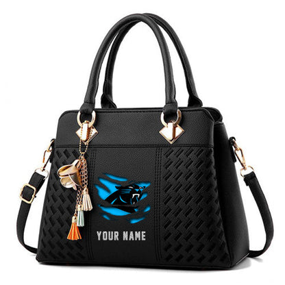 LIMITED EDITION - NEW CUSTOMIZED NFL23 CLP CAROLINA PANTHERS HANDBAG IN MULTIPLE COLORS