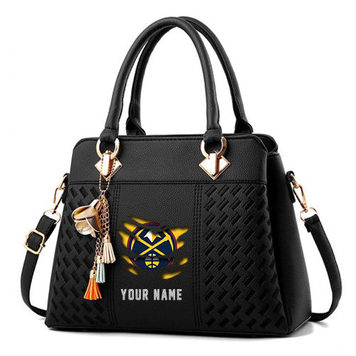 LIMITED EDITION - NEW CUSTOMIZED NBA08 DN DENVER NUGGETS WOMEN'S HANDBAGS MULTICOLOR