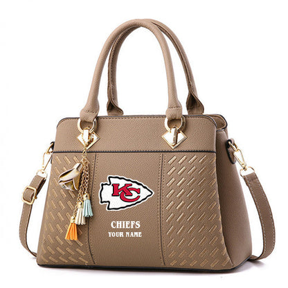 LIMITED EDITION - NEW CUSTOMIZED NFL01 KCC KANSAS CITY CHIEFS HANDBAG IN MULTIPLE COLORS