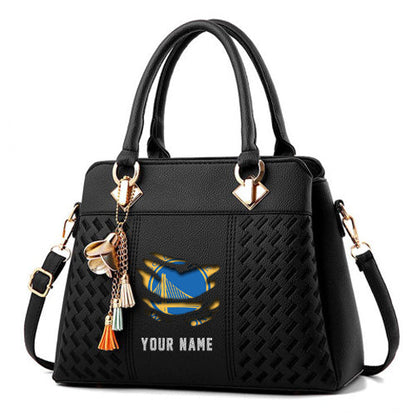 LIMITED EDITION - NEW CUSTOMIZED NBA12 GS GOLDEN STATE WARRIORS WOMEN'S HANDBAGS MULTICOLOR