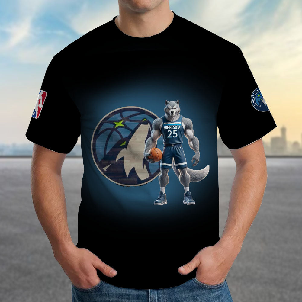 LIMITED EDITION - NEW CUSTOMIZED NBA05 MT MINNESOTA TIMBERWOLVES T-SHIRT