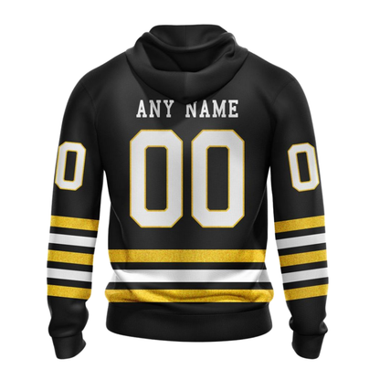 LIMITED EDITION - NEW CUSTOMIZED NHL02 BTB BOSTON BRUINS COMBO HOODIE & LONGPANTS