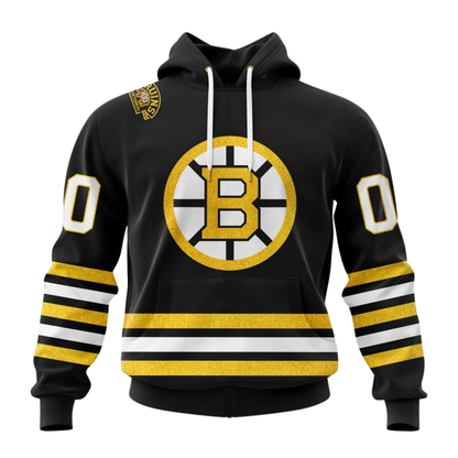 LIMITED EDITION - NEW CUSTOMIZED NHL02 BTB BOSTON BRUINS COMBO HOODIE & LONGPANTS