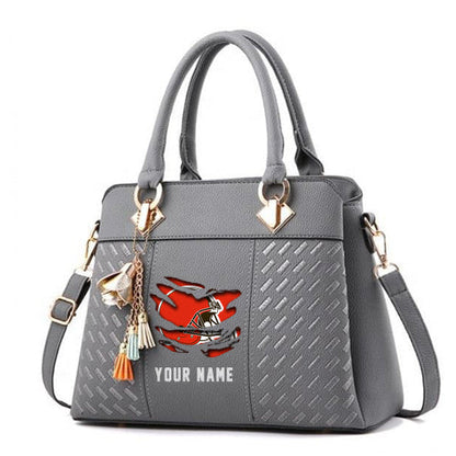 LIMITED EDITION - NEW CUSTOMIZED NFL29 CLB CLEVELAND BROWNS HANDBAG IN MULTIPLE COLORS