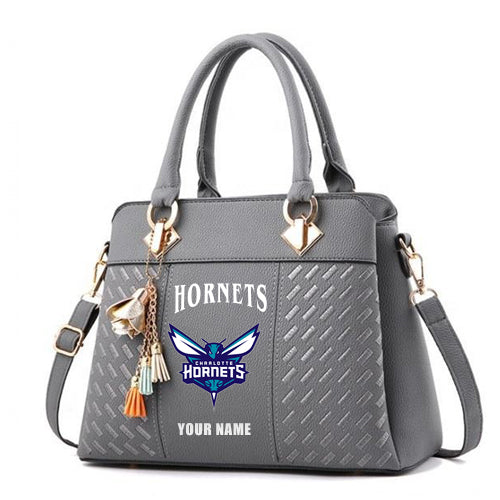 LIMITED EDITION - NEW CUSTOMIZED NBA27 CH CHARLOTTE HORNETS WOMEN'S HANDBAGS MULTICOLOR