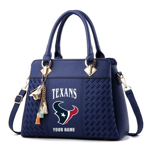 LIMITED EDITION - NEW CUSTOMIZED NFL15 HTT HOUSTON TEXANS HANDBAG IN MULTIPLE COLORS