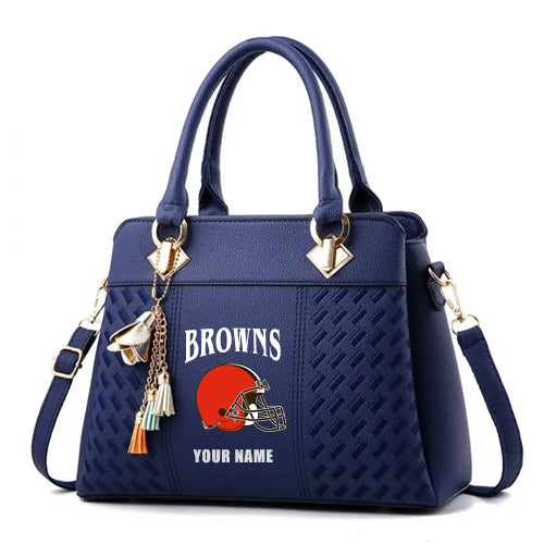 LIMITED EDITION - NEW CUSTOMIZED NFL29 CLB CLEVELAND BROWNS HANDBAG IN MULTIPLE COLORS