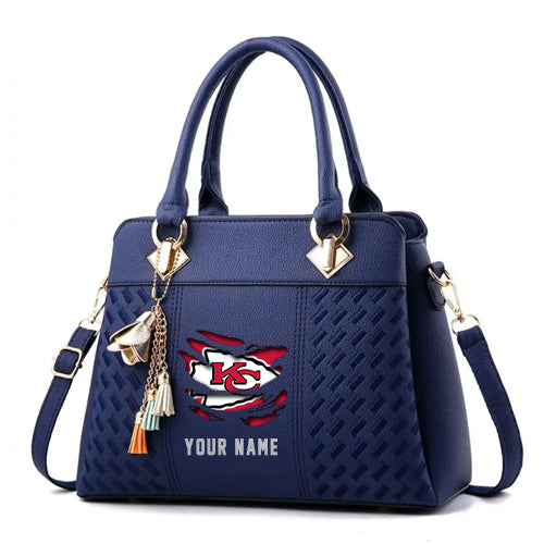LIMITED EDITION - NEW CUSTOMIZED NFL01 KCC KANSAS CITY CHIEFS HANDBAG IN MULTIPLE COLORS