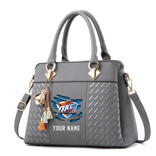 LIMITED EDITION - NEW CUSTOMIZED NBA01 OC OKLAHOMA CITY THUNDER WOMEN'S HANDBAGS MULTICOLOR