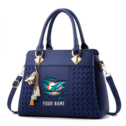 LIMITED EDITION - NEW CUSTOMIZED NFL19 MDP MIAMI DOLPHINS HANDBAG IN MULTIPLE COLORS