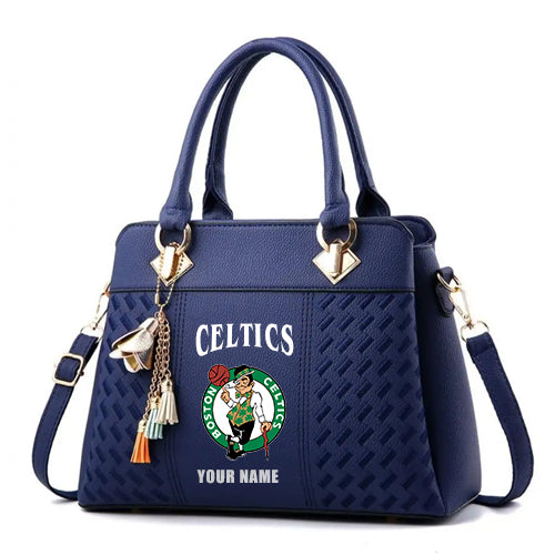 LIMITED EDITION - NEW CUSTOMIZED NBA03 BC BOSTON CELTICS WOMEN'S HANDBAGS MULTICOLOR