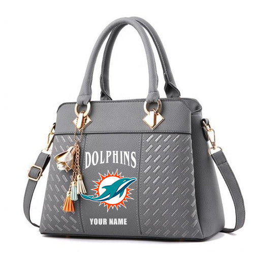 LIMITED EDITION - NEW CUSTOMIZED NFL19 MDP MIAMI DOLPHINS HANDBAG IN MULTIPLE COLORS