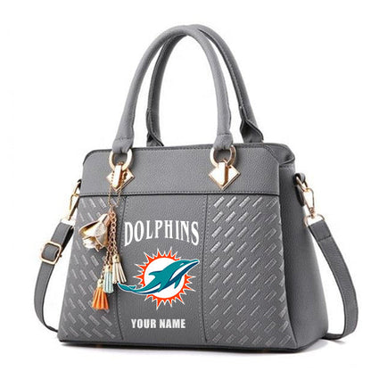 LIMITED EDITION - NEW CUSTOMIZED NFL19 MDP MIAMI DOLPHINS HANDBAG IN MULTIPLE COLORS