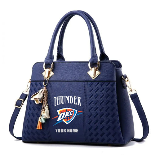 LIMITED EDITION - NEW CUSTOMIZED NBA01 OC OKLAHOMA CITY THUNDER WOMEN'S HANDBAGS MULTICOLOR