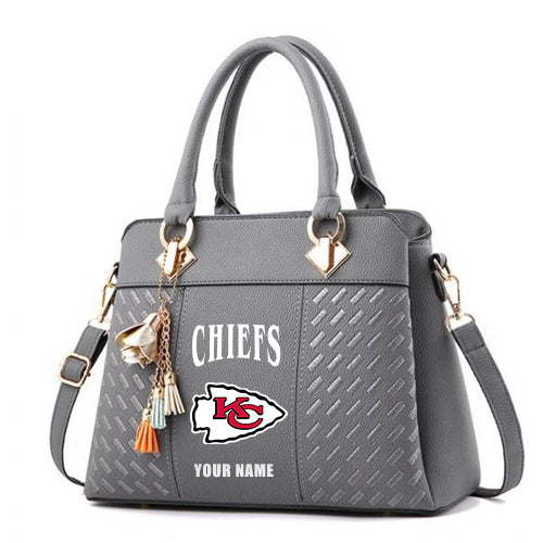 LIMITED EDITION - NEW CUSTOMIZED NFL01 KCC KANSAS CITY CHIEFS HANDBAG IN MULTIPLE COLORS