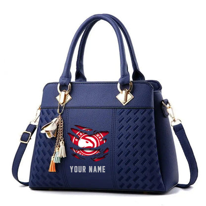 LIMITED EDITION - NEW CUSTOMIZED NBA17 AH ATLANTA HAWKS WOMEN'S HANDBAGS MULTICOLOR