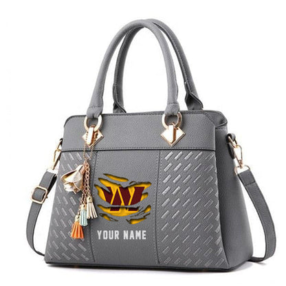 LIMITED EDITION - NEW CUSTOMIZED NFL12 WTC WASHINGTON COMMANDERS HANDBAG IN MULTIPLE COLORS
