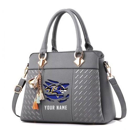 LIMITED EDITION - NEW CUSTOMIZED NFL28 BTR BALTIMORE RAVENS HANDBAG IN MULTIPLE COLORS
